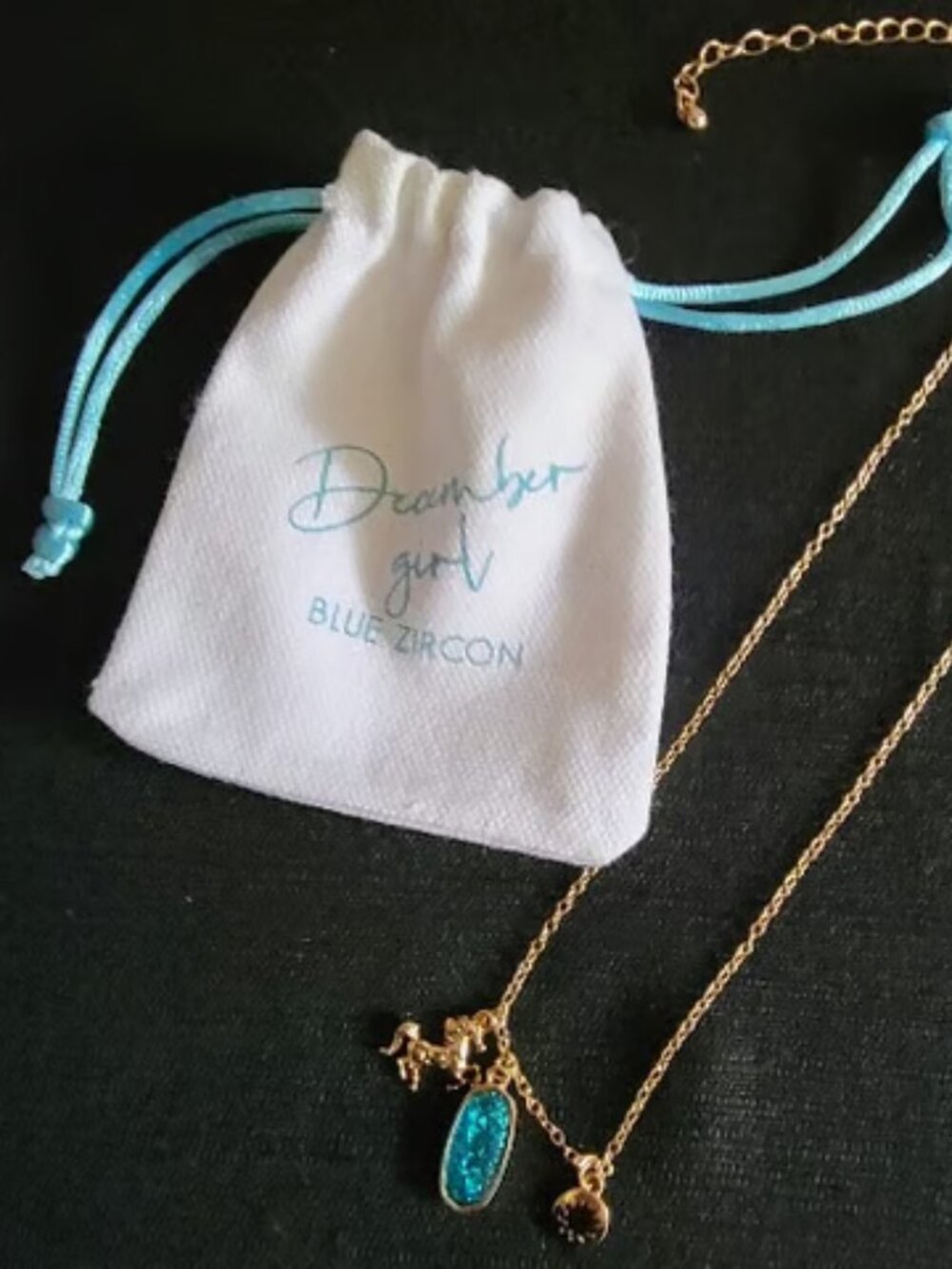 December Blue Zirconia Gold Necklace